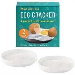 Maplefield [2 Pack] Dual Purpose Egg Cracker Tool & Spoon Rest For Kitchen Counter - Egg Breaker Tool - Ceramic Spoon Holder -Target KitchenAid GUEST f97e137f 5b3f 4015 a3ef 0bd57ce11373