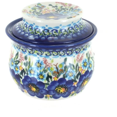 Blue Rose Polish Pottery 549 Vena French Butter Dish 7 Blue Rose Polish Pottery 549 Vena French Butter Dish - Image 5