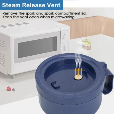 Itopfox Unbreakable Microwave Soup Mugs With Lids And Handles, Microwave Ramen Bowl For Soup, Instant Noodles, Oatmeal, Gumbo, Salad, Sapphire Blue 6 Itopfox Unbreakable Microwave Soup Mugs With Lids And Handles, Microwave Ramen Bowl For Soup, Instant Noodles, Oatmeal, Gumbo, Salad, Sapphire Blue - Image 4