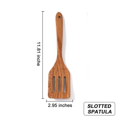 SUGIFT 9pc Non-Toxic Kitchen Utensils Set Natural Teak Wooden Cooking Utensils Set 10 SUGIFT 9pc Non-Toxic Kitchen Utensils Set Natural Teak Wooden Cooking Utensils Set - Image 8