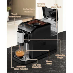 TROPOW Fully Automatic Espresso Machine, With Built-In Grinder And Milk Frother, Adjustable Espresso Bean Grinder For Home Barista -Target KitchenAid GUEST fa99b1e2 a2af 4ad6 a47e 3f3ccbd83b51