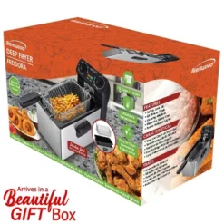 Brentwood 1,500-Watt 12-Cup Electric Stainless Steel Deep Fryer, Black