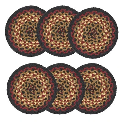 Park Designs Folk Art Braided Trivet Set Of Six 8"Dia 4 Park Designs Folk Art Braided Trivet Set Of Six 8"Dia - Image 2