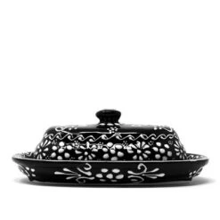 Slickblue Textured Black Pottery Butter Dish – Handmade, 7.5" X 5" X 2.5", Dishwasher & Microwave Safe -Target KitchenAid GUEST fad74492 1f54 400e 8ee2 572af9a2635b