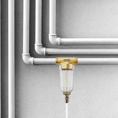 VEVOR Spin Down Filter, 40 Micron Whole House Sediment Filter For Well Water, 3/4" FNPT + 1" MNPT, 4 T/H High Flow Rate, Brass&Transparent 3 VEVOR Spin Down Filter, 40 Micron Whole House Sediment Filter For Well Water, 3/4" FNPT + 1" MNPT, 4 T/H High Flow Rate, Brass&Transparent
