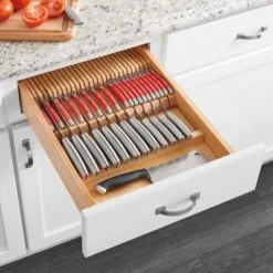 Rev-A-Shelf 4WDKB-1 2-Row Trimmable 55 Slot Knife Block Tray Kitchen Drawer Organizer Insert With Utensil Holder Tray -Target KitchenAid GUEST fc0e6056 b54a 4482 8848 b98684d89f3c