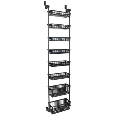 Smart Design 8-Tier Over The Door Hanging Pantry Organizer With 6 Full Baskets And 2 Deep Baskets Black: Steel Kitchen Storage, 77" Height 3 Smart Design 8-Tier Over The Door Hanging Pantry Organizer With 6 Full Baskets And 2 Deep Baskets Black: Steel Kitchen Storage, 77" Height