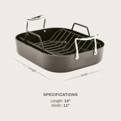 All-Clad Essentials Hard Anodized Nonstick Roaster With Rack 11x14 Inch