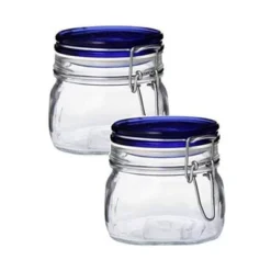 Bormioli Rocco Fido Jar, Set Of 2 – 17.5 oz Blue‑Lid Airtight Glass Jars – Clamp & Rubber Gasket – Dishwasher Safe Glassware -Target KitchenAid GUEST fd2a4e95 ccc9 408d 92f0 16e0afe34a57