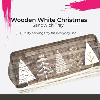 Pimpernel Wooden White Christmas Sandwich Tray (15" X 6.5") - Melamine Serving Platter With Rustic Wood Effect - Dishwasher Safe Serving Tray 3 Pimpernel Wooden White Christmas Sandwich Tray (15" X 6.5") - Melamine Serving Platter With Rustic Wood Effect - Dishwasher Safe Serving Tray
