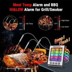 ThermoPro TP17HW 4 Probe Digital Meat Thermometer With Timer Mode And HIGH/LOW Alarms Grill Smoker Thermometer With Large Color Coded LCD Display And -Target KitchenAid GUEST fdb37818 a880 4a65 b3bc d99c144cd4af