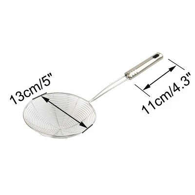 Unique Bargains Kitchen Cookware Net Mesh Long-Ladle Perforated Strainer 5'' Diameter 3 Unique Bargains Kitchen Cookware Net Mesh Long-Ladle Perforated Strainer 5'' Diameter