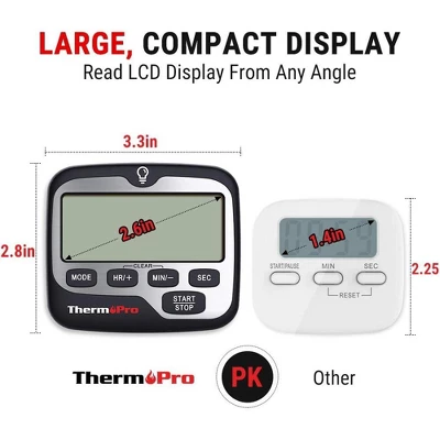 ThermoPro TM01W Kitchen Timer With Count Up And Countdown Timers For Cooking, Classroom, Exercise With LCD Screen Touch Backlight 6 ThermoPro TM01W Kitchen Timer With Count Up And Countdown Timers For Cooking, Classroom, Exercise With LCD Screen Touch Backlight - Image 4
