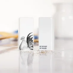 Pavilion Gift Company - My Roost My Rules - Rooster - Salt And Pepper Shaker - Stoneware Set Farm Animals Farmhouse