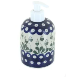 Blue Rose Polish Pottery 573 Ceramika Artystyczna Soap Dispenser