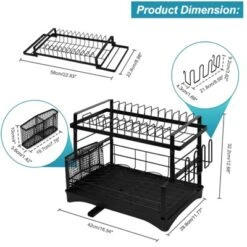 DOMETOUR 2Pcs Dish Drying Rack With Pot Organizer Rack 8 Tiers Pots Organizer And Dish Racks For Kitchen Counter Pot Lid Organizer And Dish Drainers -Target KitchenAid GUEST ff51b217 64ba 48c3 bc38 43f1ff1eae11