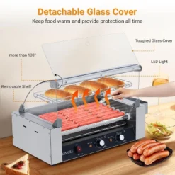 Hot Dog Roller, 24 Capacity 9-Roller Sausage Grill - 1350W Stainless Steel Machine With Cover For Commercial & Parties 11 Hot Dog Roller, 24 Capacity 9-Roller Sausage Grill - 1350W Stainless Steel Machine With Cover For Commercial & Parties -Target KitchenAid GUEST ff620430 314b 4e03 b6fd c2ee19576d41