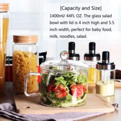 Itopfox Mini Glass Bowl With Lid & Handle, 44oz For Noodles, Pasta, Soup, Cereals, Fruits, BPA Free, Microwave & Dishwasher Safe -Target KitchenAid GUEST ff9230e0 d039 4c76 be08 f3e71fe482d6