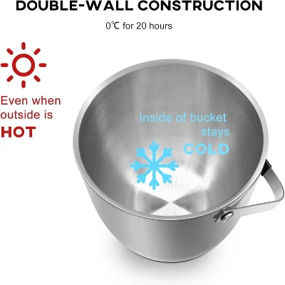 Fortune Candy Party Cooler 2.8L Double-Wall Vacuum Insulated Ice Bucket With Lid, Keep Ice Frozen Longer 10 Fortune Candy Party Cooler 2.8L Double-Wall Vacuum Insulated Ice Bucket With Lid, Keep Ice Frozen Longer - Image 8