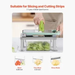 VEVOR Vegetable Chopper Mandoline Slicer, All-in-1 Food Veggie Cutter With 9 Stainless Steel Blades, Cheese Grater Onion Potato Dicer, Silver 15 VEVOR Vegetable Chopper Mandoline Slicer, All-in-1 Food Veggie Cutter With 9 Stainless Steel Blades, Cheese Grater Onion Potato Dicer, Silver -Target KitchenAid GUEST ffeb1845 c451 4546 b80d 41bfdafed13f 1